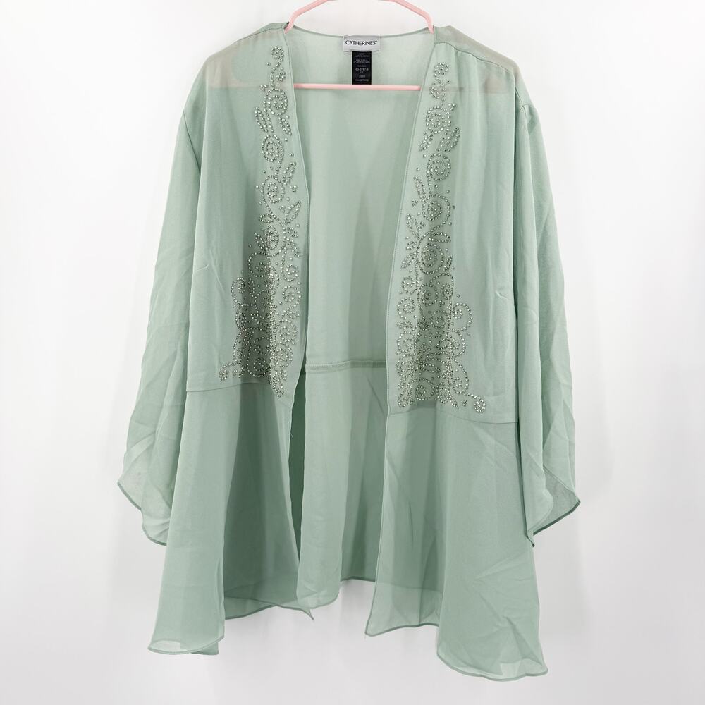 Catherines Cardigan Size 26W NWT Beaded Evening Formal Cocktail Sheer Plus Curvy